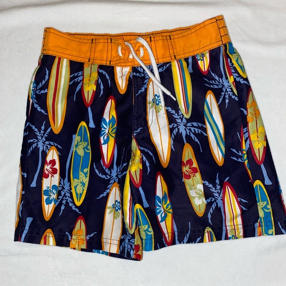 Boy’s Youth Gymboree Swim Trunks Surfboards Sz 6 - Picture 1 of 4